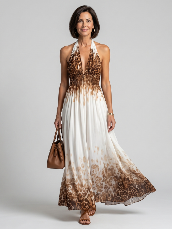 Orlune | Pleated White Midi Dress