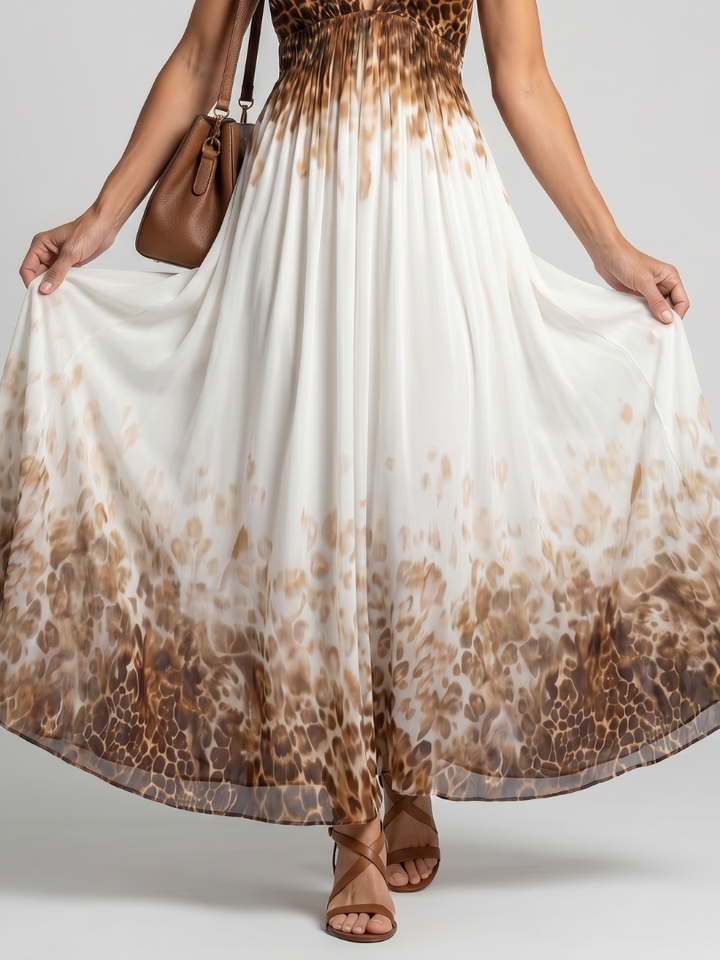 Orlune | Pleated White Midi Dress