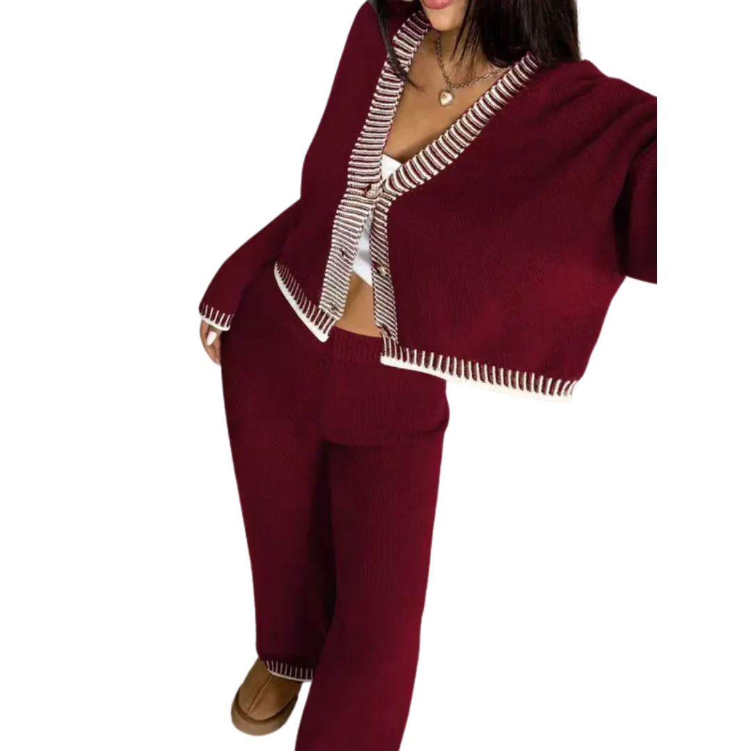 SHAMCEY™ – Striped Printed Cozy Sweater & Pants Set